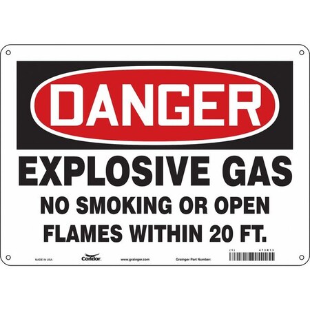 Condor Safety Sign, 10" H, 14 in W, Horizontal Rectangle, English, 473R13 473R13