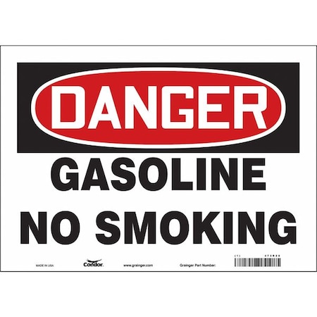 Condor No Smoking Sign, 10" H, 14 in W, Vinyl, Horizontal Rectangle, English, 473R28 473R28