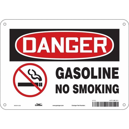 Condor No Smoking Sign, 7" H, 10" W, Polyethylene, Vertical Rectangle, English, 473R31 473R31