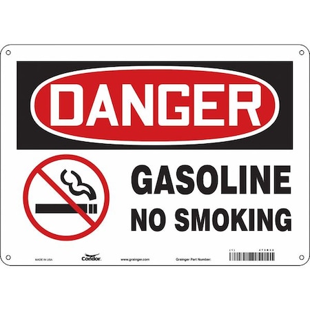 Condor No Smoking Sign, 10" H, 14 in W, Polyethylene, Horizontal Rectangle, English, 473R32 473R32