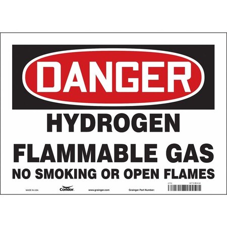 Condor Safety Sign, 10" H, 14 in W, Vinyl, Horizontal Rectangle, English, 473R44 473R44