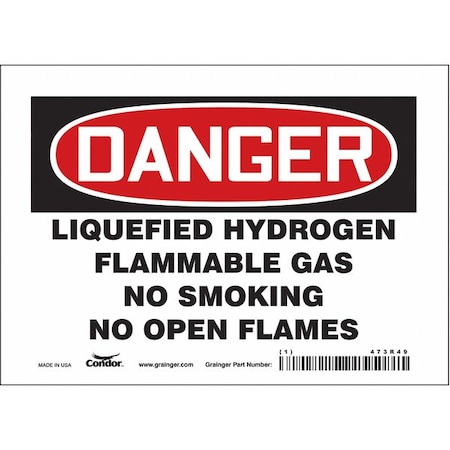 Condor Safety Sign, 5 in H, 7 in W, Vinyl, Horizontal Rectangle, English, 473R49 473R49