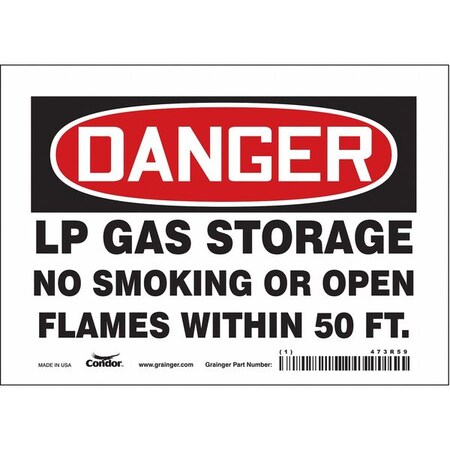 Condor No Smoking Sign, 5 in H, 7 in W, Vinyl, Horizontal Rectangle, English, 473R59 473R59