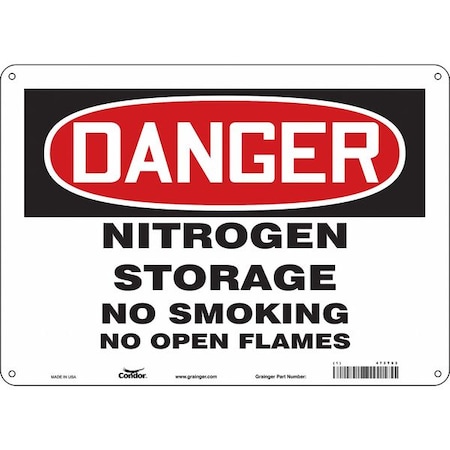 Condor No Smoking Sign, 10" H, 14 in W, Polyethylene, Horizontal Rectangle, English, 473T93 473T93