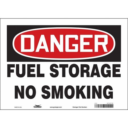 Condor No Smoking Sign, 10" H, 14 in W, Vinyl, Horizontal Rectangle, English, 473T70 473T70