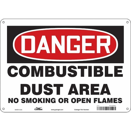 Condor No Smoking Sign, 10" H, 14 in W, Polyethylene, Horizontal Rectangle, English, 473T07 473T07