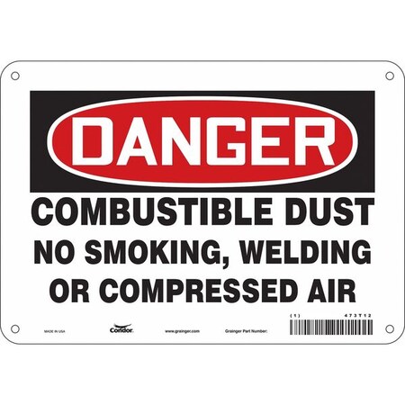 Condor Safety Sign, 7" H, 10" W, Polyethylene, Vertical Rectangle, English, 473T12 473T12