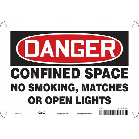 Condor Safety Sign, 7" H, 10" W, Vertical Rectangle, English, 473T16 473T16