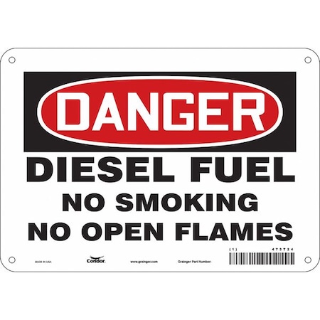 Condor No Smoking Sign, 7" H, 10" W, Polyethylene, Vertical Rectangle, English, 473T24 473T24