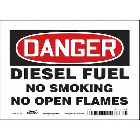 Condor No Smoking Sign, 5 in H, 7 in W, Vinyl, Horizontal Rectangle, English, 473T26 473T26