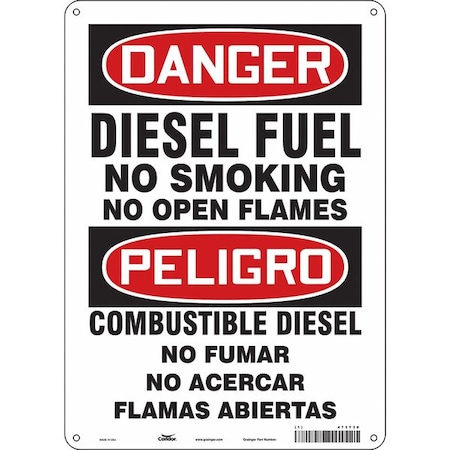Condor No Smoking Sign, 14 in H, 10" W, Vertical Rectangle, English, Spanish, 473T30 473T30
