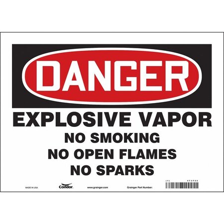 Condor No Smoking Sign, 10" H, 14 in W, Vinyl, Horizontal Rectangle, English, 473T55 473T55