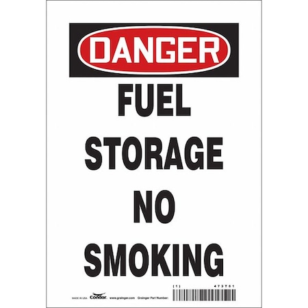 Condor Safety Sign, 10" H, 7 in W, Vinyl, Horizontal Rectangle, English, 473T61 473T61