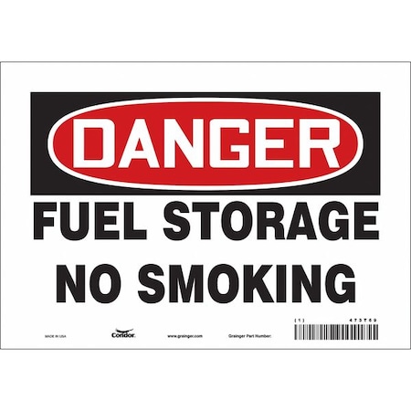 Condor No Smoking Sign, 7" H, 10" W, Vinyl, Vertical Rectangle, English, 473T69 473T69