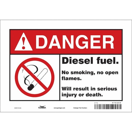 Condor No Smoking Sign, 7" H, 10" W, Vinyl, Vertical Rectangle, English, 473U85 473U85