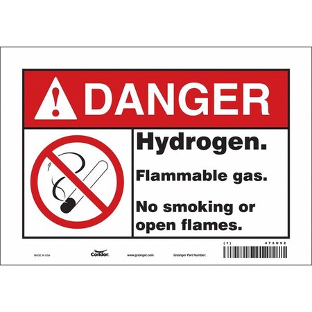 Condor Safety Sign, 7" H, 10" W, Vinyl, Vertical Rectangle, English, 473U92 473U92