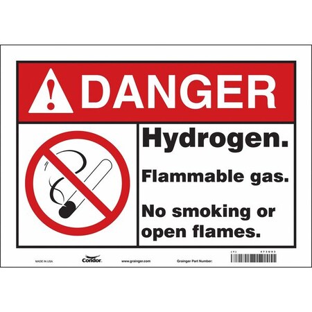 Condor Safety Sign, 10" H, 14 in W, Vinyl, Horizontal Rectangle, English, 473U93 473U93