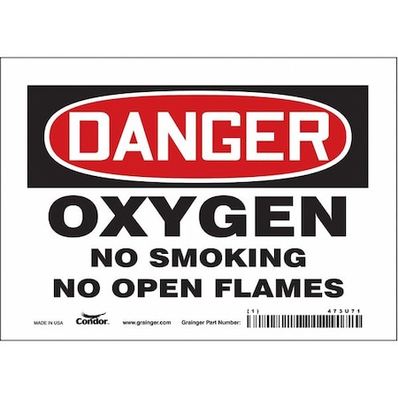 Condor No Smoking Sign, 5 in H, 7 in W, Vinyl, Horizontal Rectangle, English, 473U71 473U71