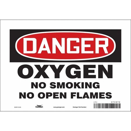 Condor No Smoking Sign, 7" H, 10" W, Vinyl, Vertical Rectangle, English, 473U72 473U72