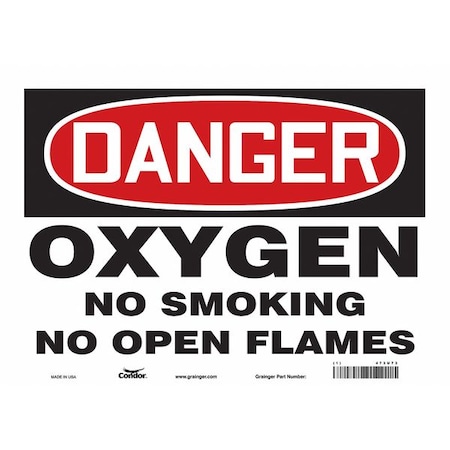 Condor No Smoking Sign, 10" H, 14 in W, Vinyl, Horizontal Rectangle, English, 473U73 473U73