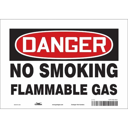 Condor Safety Sign, 7" H, 10" W, Vinyl, Vertical Rectangle, English, 473U02 473U02