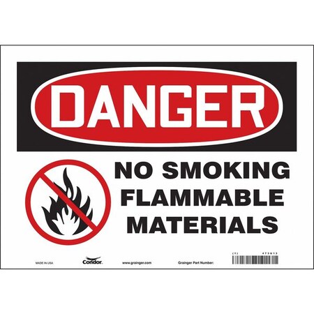Condor Safety Sign, 10" H, 14 in W, Vinyl, Horizontal Rectangle, English, 473U13 473U13