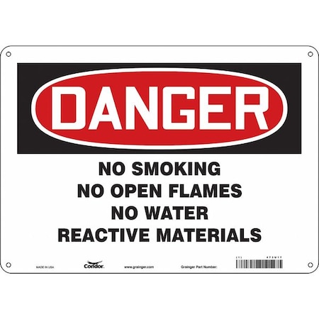 Condor No Smoking Sign, 10" H, 14 in W, Polyethylene, Horizontal Rectangle, English, 473U17 473U17