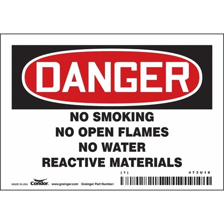 Condor Safety Sign, 3 1/2 in H, 5 in W, Vinyl, Horizontal Rectangle, English, 473U18 473U18