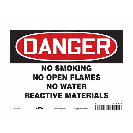 Condor Safety Sign, 7" H, 10" W, Vinyl, Vertical Rectangle, English, 473U20 473U20