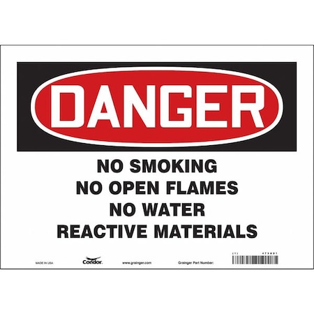 Condor No Smoking Sign, 10" H, 14 in W, Vinyl, Horizontal Rectangle, English, 473U21 473U21