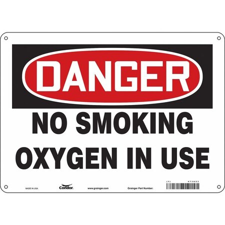 Condor No Smoking Sign, 10" H, 14 in W, Horizontal Rectangle, English, 473U23 473U23