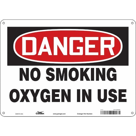 Condor No Smoking Sign, 10" H, 14 in W, Polyethylene, Horizontal Rectangle, English, 473U26 473U26