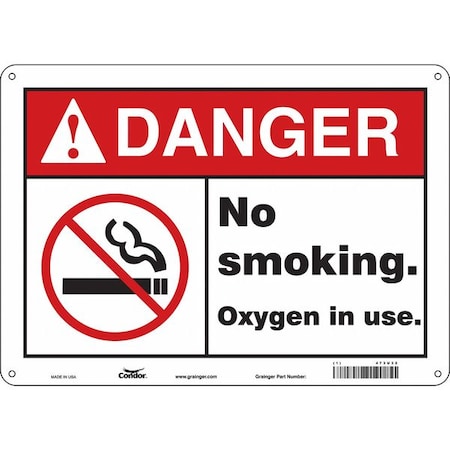 Condor No Smoking Sign, 10" H, 14 in W, Horizontal Rectangle, English, 473U32 473U32