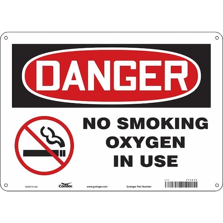 Condor No Smoking Sign, 10" H, 14 in W, Horizontal Rectangle, English, 473U39 473U39