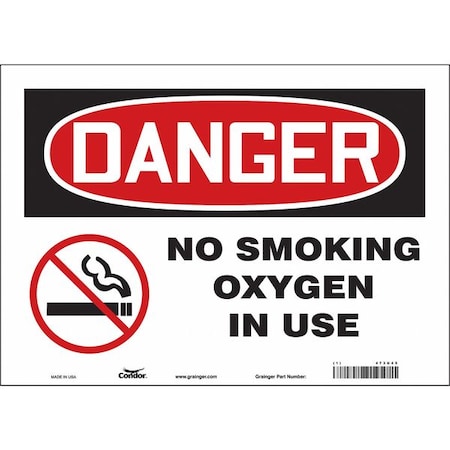 Condor Safety Sign, 10" H, 14 in W, Vinyl, Horizontal Rectangle, English, 473U45 473U45