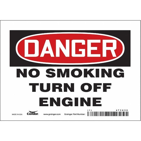 Condor Safety Sign, 5 in H, 7 in W, Vinyl, Horizontal Rectangle, English, 473U50 473U50