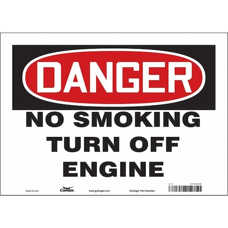 Condor No Smoking Sign, 10" H, 14 in W, Vinyl, Horizontal Rectangle, English, 473U52 473U52