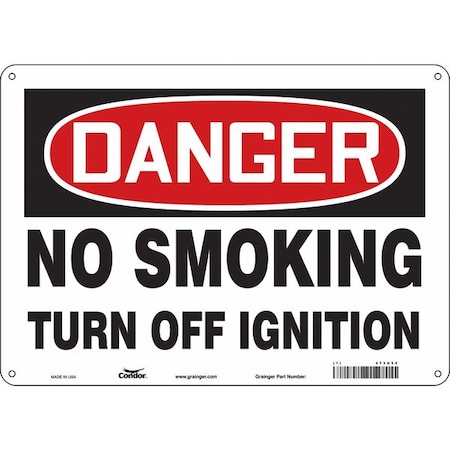 Condor No Smoking Sign, 10" H, 14 in W, Horizontal Rectangle, English, 473U54 473U54
