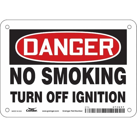 Condor Safety Sign, 5 in H, 7 in W, Vinyl, Horizontal Rectangle, English, 473U57 473U57