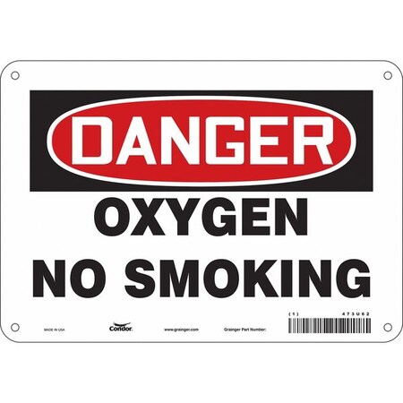 Condor No Smoking Sign, 7" H, 10" W, Polyethylene, Vertical Rectangle, English, 473U62 473U62