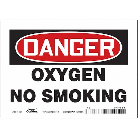 Condor Safety Sign, 5 in H, 7 in W, Vinyl, Horizontal Rectangle, English, 473U64 473U64