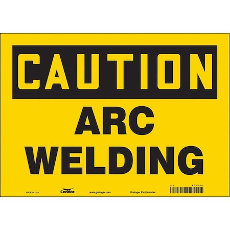 Condor Safety Sign, 10 in Height, 14 in Width, Vinyl, Horizontal Rectangle, English, 473V90 473V90