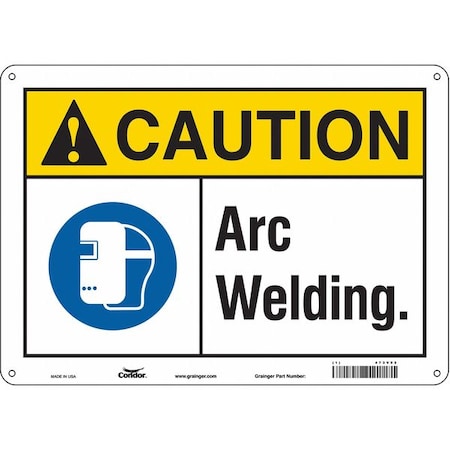 Condor Safety Sign, 10 in Height, 14 in Width, Aluminum, Horizontal Rectangle, English, 473V92 473V92