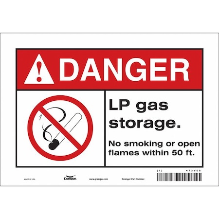 Condor Safety Sign, 7" H, 10" W, Vinyl, Vertical Rectangle, English, 473V08 473V08