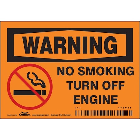 Condor Safety Sign, 3 1/2 in H, 5 in W, Vinyl, Horizontal Rectangle, English, 473V41 473V41