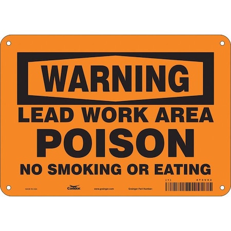 Condor Safety Sign, 7" H, 10" W, Vertical Rectangle, English, 473V52 473V52