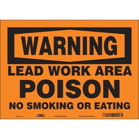 Condor Safety Sign, 10" H, 14 in W, Vinyl, Horizontal Rectangle, English, 473V59 473V59