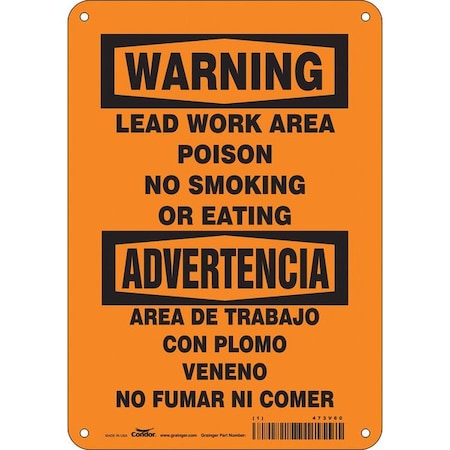 Condor Safety Sign, 10" H, 7 in W, Horizontal Rectangle, English, Spanish, 473V60 473V60