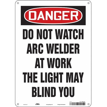 Condor Safety Sign, 14 in Height, 10 in Width, Polyethylene, Vertical Rectangle, English, 473W88 473W88