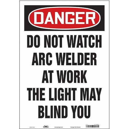 Condor Safety Sign, 14" W, 20" H, 0.004" Thickness, 473W92 473W92
